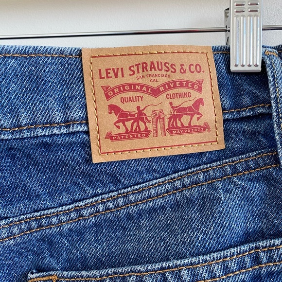 Levi's Blue Distressed Jean Mini Skirt Size 25 Rodeo Western Festival - Picture 6 of 6